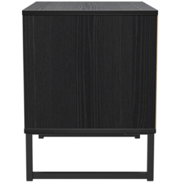 Crowndale Fluted 2 Drawer Black Ash Side Table Ready Assembled - thumbnail 3