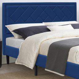 Brooklyn Double Blue Padded Headboard Bed Frame - thumbnail 2