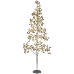 Xmas Haus 7ft 1200 Warm White Micro LED Pre-Lit Artificial Christmas Tree with Silver Baubles - thumbnail 3