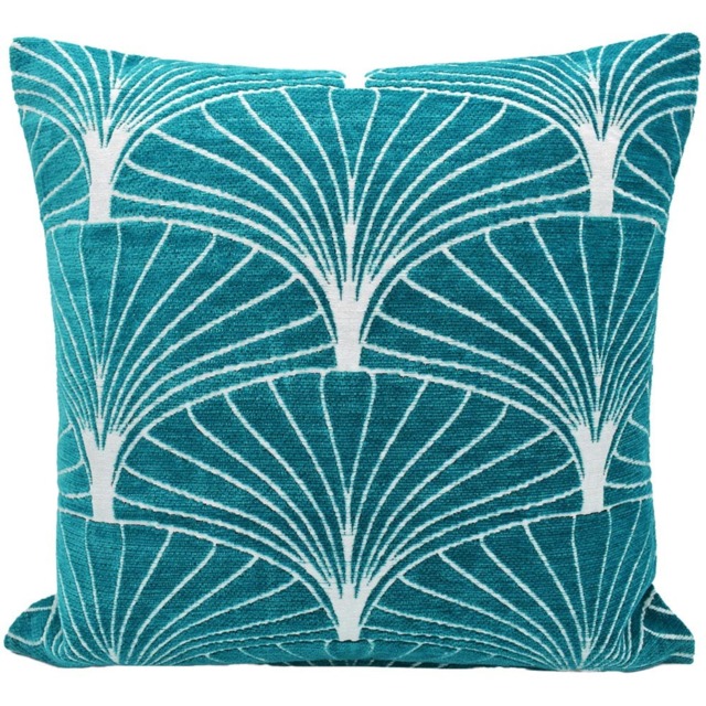 Velosso Palermo Chenille Teal Filled Cushion 43 x 43cm 2 Pack - image 1