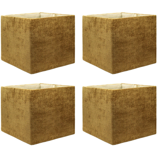 Homebase Patterned Ochre Cube Storage Insert 4 Pack - image 1