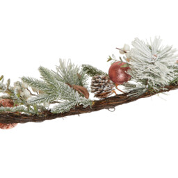 Frosted White Dusky Rose Bauble Christmas Garland 183cm - thumbnail 4