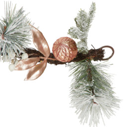 Frosted White Dusky Rose Bauble Christmas Garland 183cm - thumbnail 3