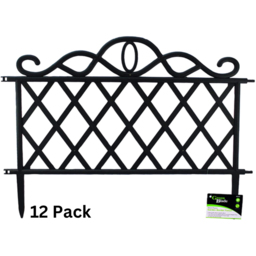 Samuel Alexander 47 x 27cm 12 Pack Black Plastic Border Fence Edging - thumbnail 2