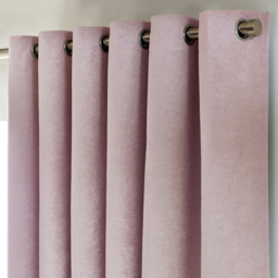 Alan Symonds Chenille Blackout Ring Top Eyelet Curtains Pink 229 x 229cm - thumbnail 2