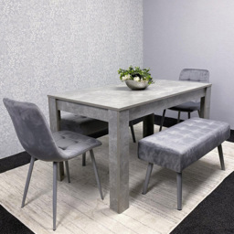 Kosy Koala 4 Seater Stone Dining Set Grey