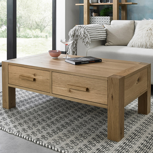 Bentley Designs Turin Light Oak 2 Drawer Coffee Table - image 1