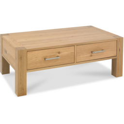 Bentley Designs Turin Light Oak 2 Drawer Coffee Table - thumbnail 2