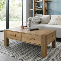 Bentley Designs Turin Light Oak 2 Drawer Coffee Table - thumbnail 4