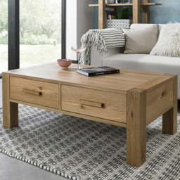 Bentley Designs Turin Light Oak 2 Drawer Coffee Table - thumbnail 1