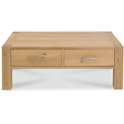 Bentley Designs Turin Light Oak 2 Drawer Coffee Table - thumbnail 3