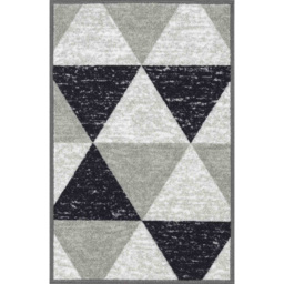 Desire Rugs Grey Anti Slip Geometric Design Door Mat 67 x 120cm