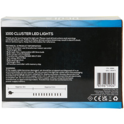 Noel 1000 Blue and White LED Multi Function Christmas Cluster String Light - thumbnail 2