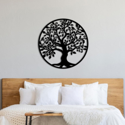 Decortie Tree of Life with Birds Black Metal Wall Decor - thumbnail 2