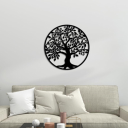 Decortie Tree of Life with Birds Black Metal Wall Decor - thumbnail 3