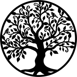 Decortie Tree of Life with Birds Black Metal Wall Decor