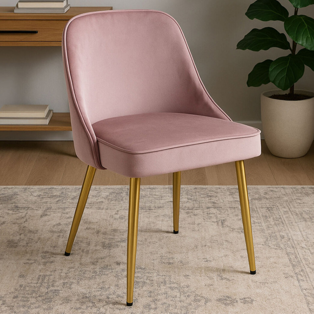 Premier Housewares Demi Velvet Dusky Pink Dining Chair - image 1
