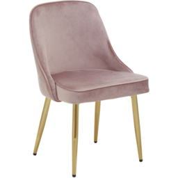 Premier Housewares Demi Velvet Dusky Pink Dining Chair - thumbnail 2