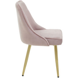 Premier Housewares Demi Velvet Dusky Pink Dining Chair - thumbnail 4
