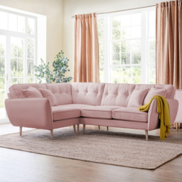 Opry Faro 4 Seater Button Back Soft Pink Right Hand Corner Sofa