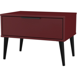 Crowndale Hong Kong Single Drawer Matt Red and Black Wide Side Table Ready Assembled - thumbnail 2
