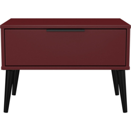 Crowndale Hong Kong Single Drawer Matt Red and Black Wide Side Table Ready Assembled - thumbnail 3