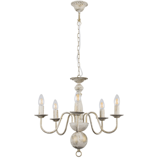 ValueLights Gothica Flemish Style White 5 Way Ceiling Chandelier Light - image 1
