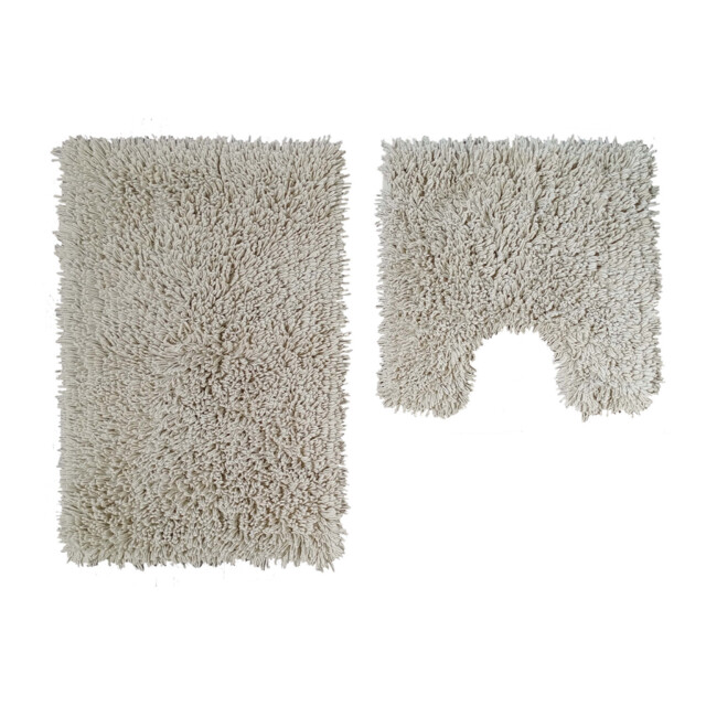 Luxurious Gush Silver Twist Cotton Bath Mat Set