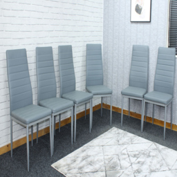 Kosy Koala Set of 6 Grey Faux Leather Dining Chair