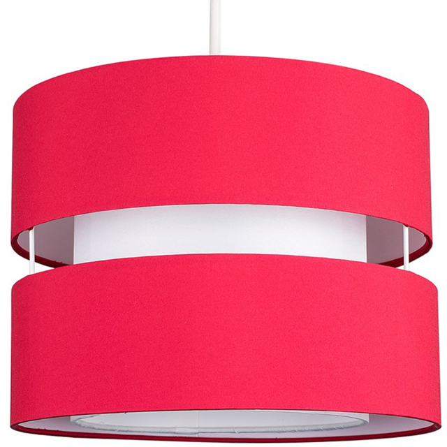ValueLights Sophia Red and White 2-Tier Ceiling Light Shade Small - image 1