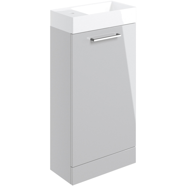 Bathstore Milford Single Door Grey Floor Standing Basin Unit 410mm - image 1