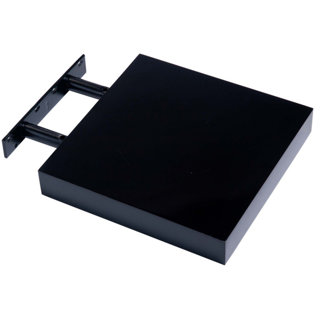 My Home Gloss Black Floating Shelf 24cm