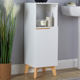 Home Source Florence White Single Door Storage Cabinet