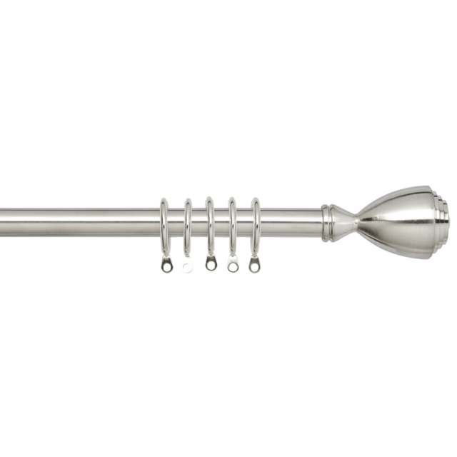 Palermo 210 to 360cm Extendable Silver Curtain Pole