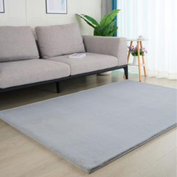 Deluxe Rabbit Faux Fur Silver Rug 140 x 200cm - thumbnail 4