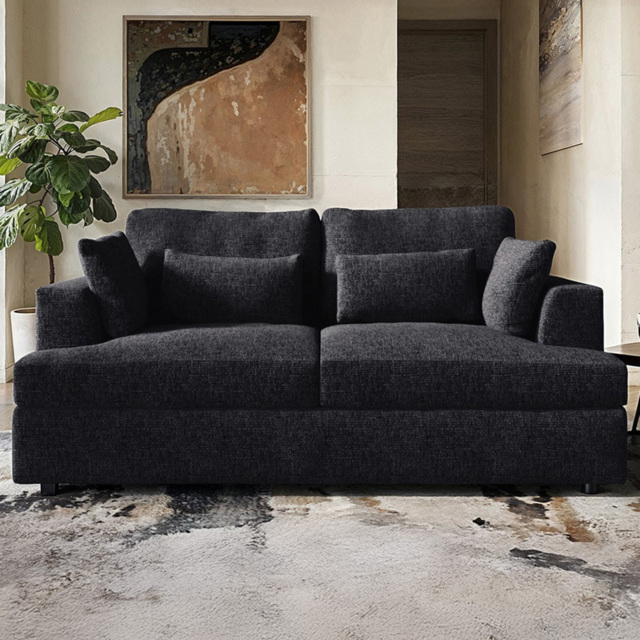 SOLACE+CO Drew Charcoal 2 Seater Chenille Sofa - image 1