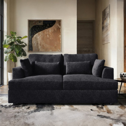 SOLACE+CO Drew Charcoal 2 Seater Chenille Sofa - thumbnail 4