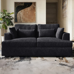 SOLACE+CO Drew Charcoal 2 Seater Chenille Sofa
