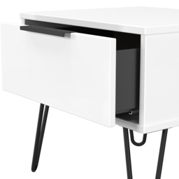 Crowndale Hong Kong Single Drawer Matt White Side Table Ready Assembled - thumbnail 4