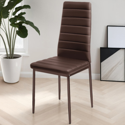 tectake Cappuccino High Backrest Padded Dining Chair Set of 6