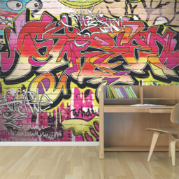 Origin Murals Graphic Pixel Footballs Teal Wall Mural
