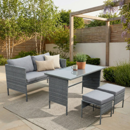 Clara Grey 4 Seater Rattan Sofa Set - thumbnail 1