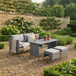 Clara Grey 4 Seater Rattan Sofa Set - thumbnail 2
