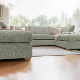 Carina Enzo 5 Seater Pewter U-Shape Sofa - thumbnail 3