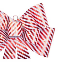 Candy Cane Lane Red LED Door Bow Christmas Decoration - thumbnail 4
