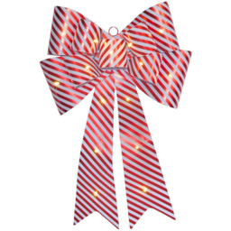 Candy Cane Lane Red LED Door Bow Christmas Decoration - thumbnail 1