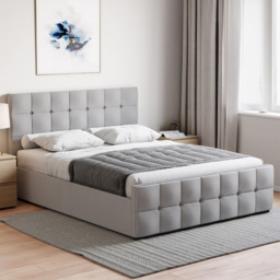 VIDA DESIGNS Valentina King Size Light Grey Linen Ottoman Bed
