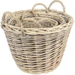 Set of 3 Willow Baskets Natural - thumbnail 2