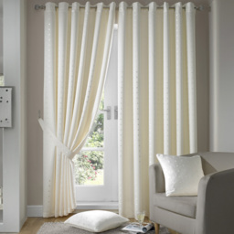 Alan Symonds Madison Cream Ring Top Curtain 168 x 137cm