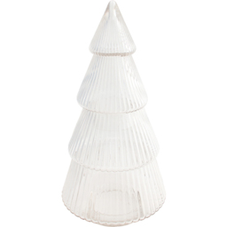 Ribbed Glass Christmas Tree Jar Clear - thumbnail 1